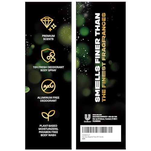 AXE Aqua Bergamot Gift Set for Men – Men’s Body Wash, Body Spray & Deodorant, Fine Fragrances Collection, Sage & Juniper (3 Piece Set)