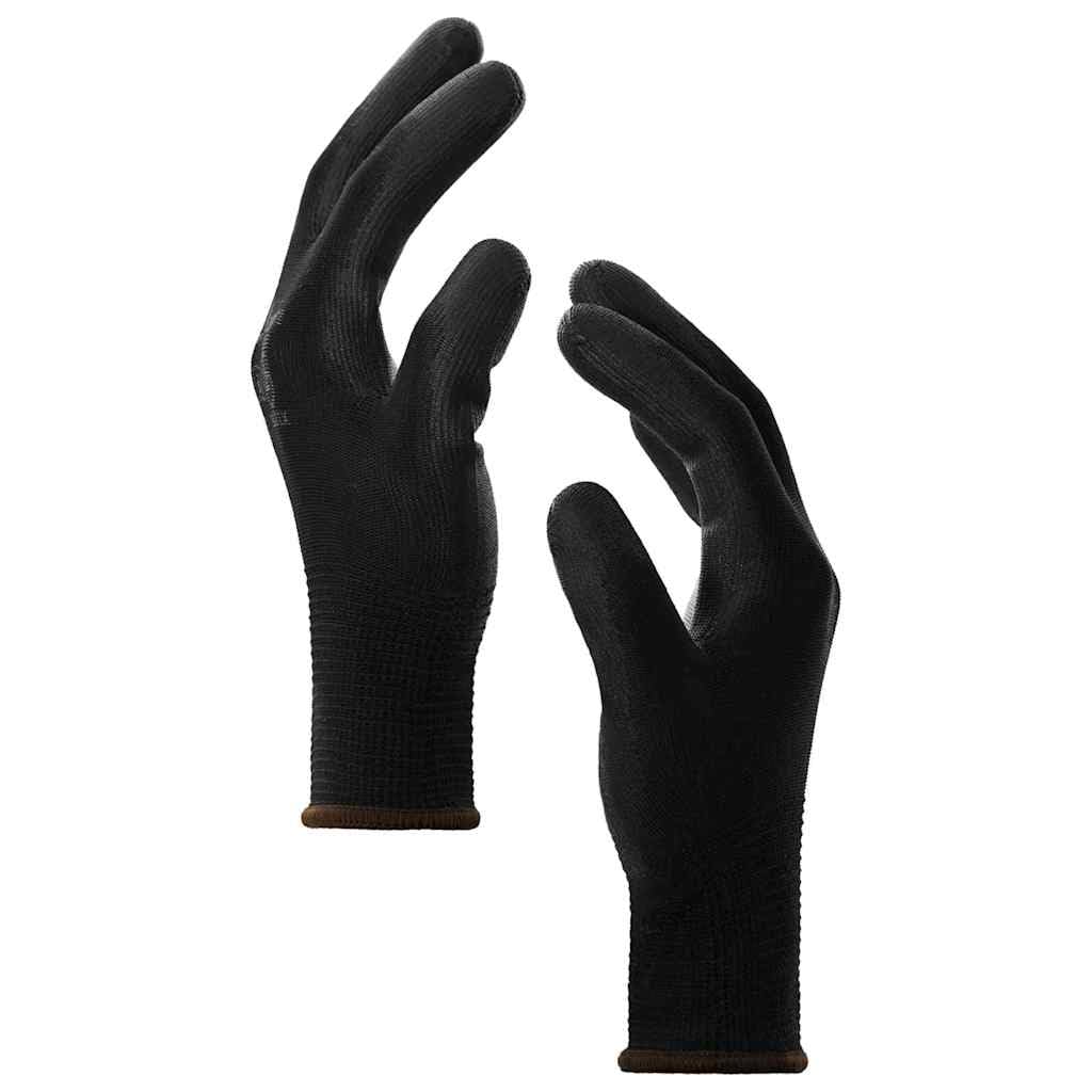 Gants de Travail 24 pièce Noir 8 / m Polyester pour Homme et Femme, Outils de Jardin, Mécanicien, Jardinier