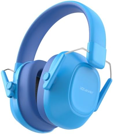 iClever EM01 Gehörschutz Kinder SNR 29 dB Ohrenschützer für Autismus/Schule | Sensorische und Konzentrationshilfe, Zusammenklappbar, Kindersichere Langlebigkeit, Lärmschutz Kopfhör