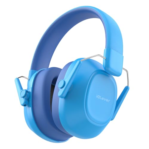 iClever EM01 noise cancelling earmuffs for kids and adults in royal blue