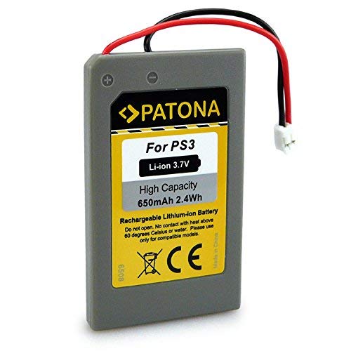 PATONA Batería reemplazo para Sony LIP1359 LIP1859 LIP1472 | 3,7V 650mAh Li Ion | Compatible con Sony PlayStation 3 CECHZC2E Sixaxis Controller Sony PS3 Wireless Controller