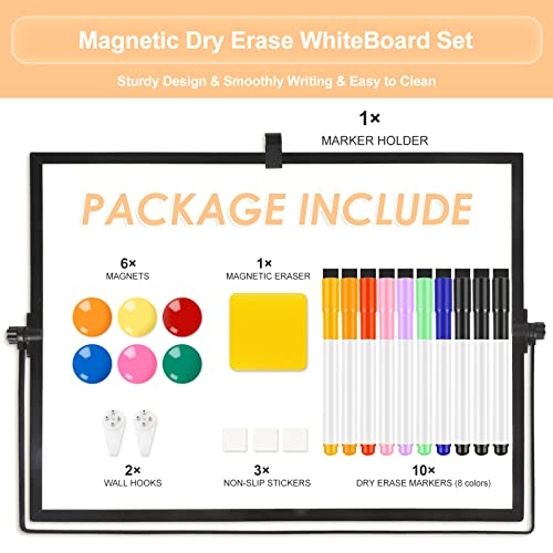 Eoout Small Dry Erase White Board With Stand, 12"X16" Double-Sided Desktop Board Portable Whiteboard Easel For Kids, Students Drawing Memo To Do List Wall Desk School #TOP1