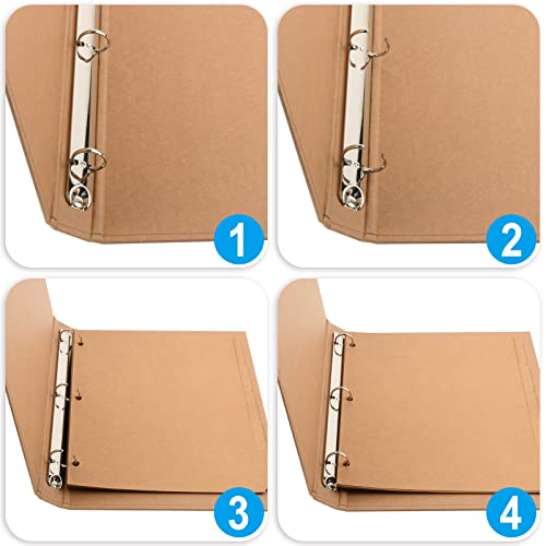A4 Kraft Binder 3-Holds Round Ring Binder 2 Pack, Durable Binding Hard Cover Protector For Journal,Notebook,Inserted Sheets And Refill Paper,Fit For A4 3-Hole Paper,Holds 200 Sheets Capacity (A4 Size) #TOP3