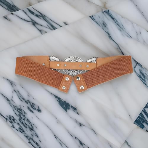 Vintage Turquoises Belt For Women Fashion Carved Oval Buckle PU Leather Waistband For Dress Coat Cowgirls Waist Ornament4