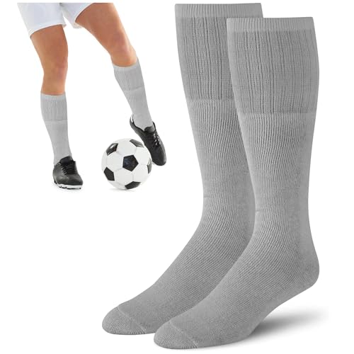Men's Solid Tube Socks Over the Calf High 24" Size 9-10-13-15, 6 Pairs2