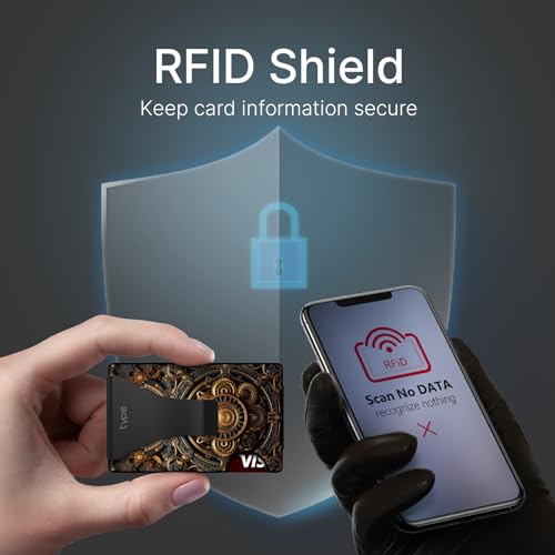 typecase Minimalist Wallet for Men: Metal Card Holder with Removable Money Clip, RFID Blocking, Slim, Utral Thin, Small, Front Pocket, Hold up to 15 Credit Cards (Skull)3