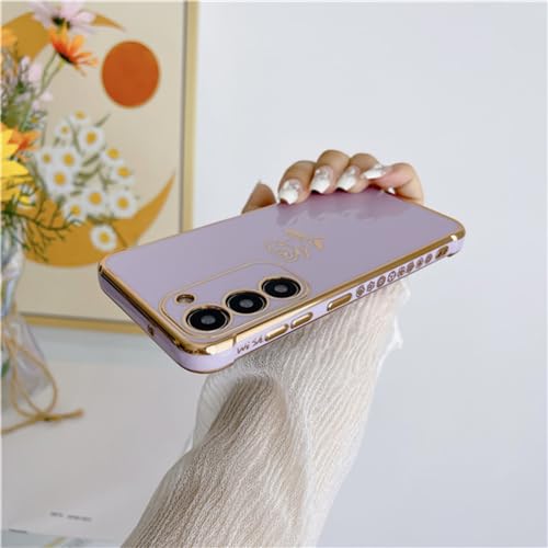 Étui de téléphone en placage violet anti-choc pour Samsung Galaxy S23 Ultra et S22