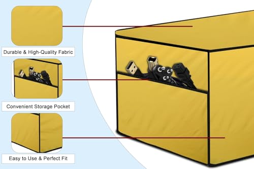 Image of The Furnishing Tree Polyester Waterproof & Dustproof Printer Cover - Compatible with Auto Duplex Laser Brother DCP-L2680DW Printers, Yellow , Dimensions in DxWxH - ( 40x42x26 CM)