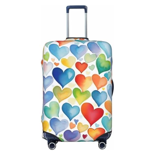 Valentine Colorful Luggage Cover Washable Elastic Suitcase Cover Anti-Scratch Travel Luggage Protector Covers for Kids Adult L fits 25-28 inch Suitcase - Main Image