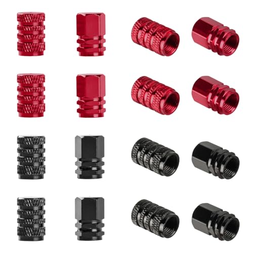 16 Pcs Aluminum Tyre Valve Caps - Universal Metal Dust Caps for Car, Truck, Motorcycles, SUV, and Bikes - Tire Valve Stem Covers