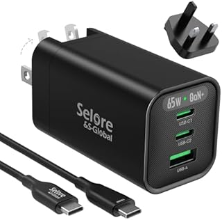 65W USB C Charger Plug with 4ft Cable MacBook Charger 3-Port Fast GaN Wall Power Adapter Support PPS/PD3.0 65W/45W for Laptop MacBook Pro/Air, iPad Pro, iPhone15/14/Pro, Galaxy S23/S22, Dell XPS 13