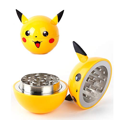 3 Piece Pikachu & Pokeball Themed Herb Grinder with Pollen Sifter & Catcher