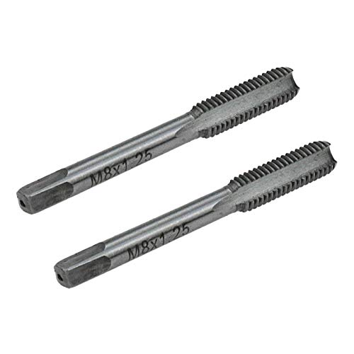 Quluxe 2 Pcs Alloy Steel Metric Tap Thread Tap with Box, Manual Tapping Drill Bit (M8 x 1.25mm)