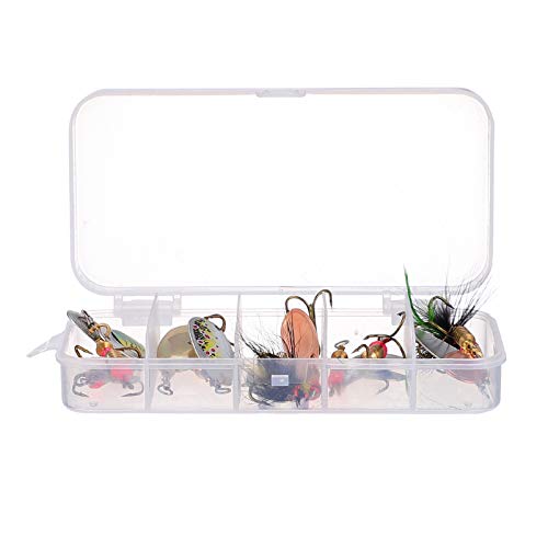 Sosoport 20 Pçs/Caixa Ganchos Colher Walleyes para Suprimentos Isca Tripla de Pesca Isca de Armazena