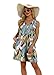 WIHOLL Spring Hawaiian Dresses for Women 2025 Flowy V Neck Sleeveless Dress Sundresses with Pockets Floral Frond XL