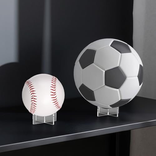 image for UoYeet Ultra-Clear Acrylic Sports Ball Display Stand (3-Pack), Thick S