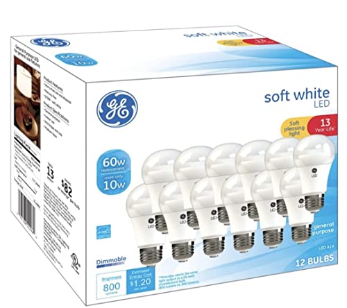 Ge Soft White 60 Watt Replacement Led Light Bulbs, General Purpose, Dimmable Light Bulbs (Soft White, 12 Pack) (12) #TOP5