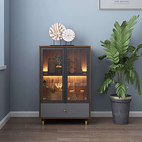 Image of Wine Cabinet Modern Wine Cabinet, Home Bar Kitchen Sideboard, Wine Cabinet with Glass Doors and Drawers, High End Wine Cabinet Liquor Cabinet Bar for Home(Medium) | Medium