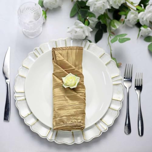 Pack de 5 Servilletas de Tela de Tafeta Oro 20x20 miniatura 6