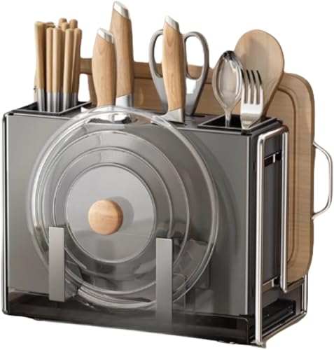 Yinxiufa 包丁立て 包丁スタンド キッチン収納 壁掛けテーブル両用 刃物を置くのが便利で 金属材質 家庭用 インストールが簡単 軽量 頑丈 コンパクト 耐久性 通気性 取り外し可能 モダン おしゃれ 水切りトレー デザイン フルーツナイフ 業務用