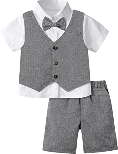 mintgreen Baby Junge Taufe Outfit Smoking Anzug Set, Dunkelgrau, 2-3 Jahre,...