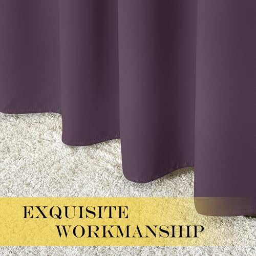 NICETOWN Patio Door Curtain 84 inches Long, Grommet Room Divider Curtain Panel Thermal Insulated Room Darkening for Bedroom/Office, Plum, W100 x L84, 1 Panel