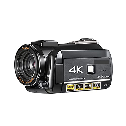 Cámara de Video, Videocámara videocámara 4k, AC3 IR Visión Nocturna WiFi Digital Vlogging Cámara Profesional, Tuber Vlogging Clamorders Full HD(Standard)