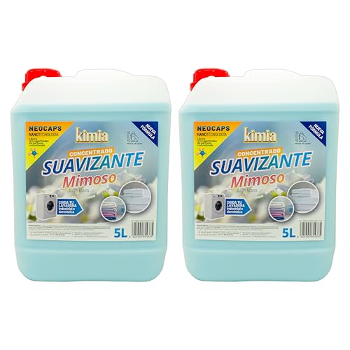 KIMIA - Suavizante Concentrado Mimoso 2 x 5L | Suavidad y Fragancia Duradera | Fórmula Avanzada con Microcápsulas de Aroma y Protección de Olores | Todo Tipo de Tejidos y Lavadoras