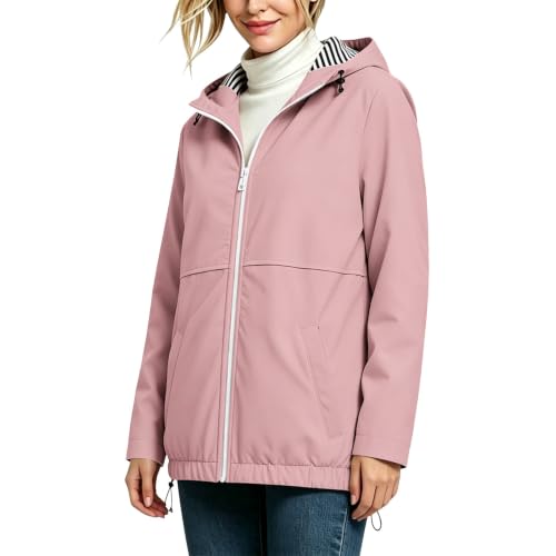 Chubasquero para mujer impermeable y transpirable chaqueta softshell larga 4