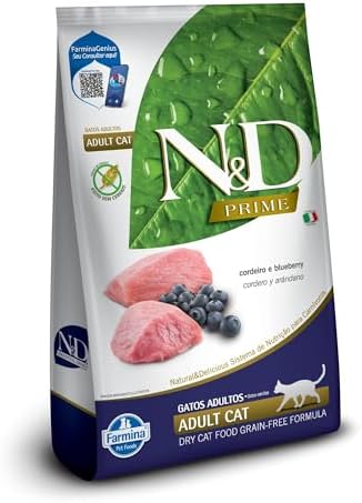 N&D PRIME Ração Farmina N&D Prime Cordeiro E Blueberry Gatos Adul...