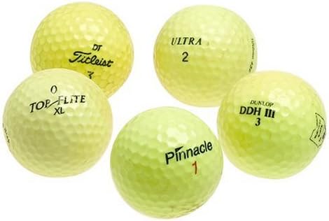 Various Brands Optic Yellow Mixed Recycled Golf Balls, 48 Pack w/mesh bag