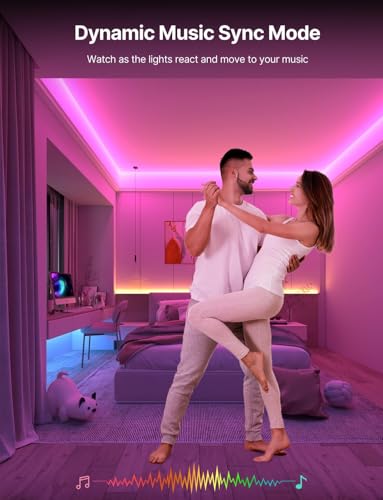 Mexllex LED Strip 20M, Bluetooth LED Streifen 20m RGB LED Lichterkette Streifen Licht mit Fernbedienung und App,16 Mio. Farben, RGB LED Strip Beleuchtung Leiste Band für Schrankdeko, Zuhause