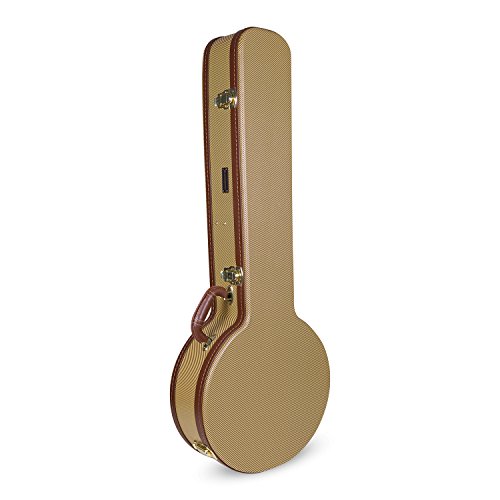 Crossrock étui rigide en bois Deluxe pour banjo à résonateur 5 cordes, finition Vinyl Tweed – Modèle CRW620BJTW