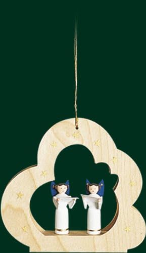 Christian Tree Cloud with Singing Angels Tree Decoration Christmas Decorations 9cm ore Mountains New