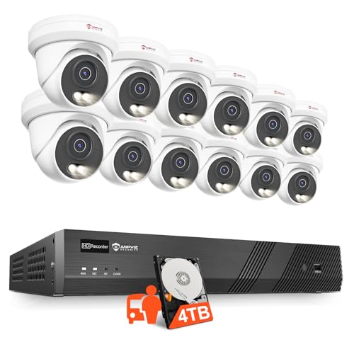 Anpviz 4K 16CH PoE Security Camera System, 12pcs Wired 8MP
