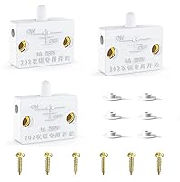 Kontaktschalter Schrank Türkontaktschalter 3Stk Schnappschalter 2A 250V Türschalter für Möbeltür Küchenschrank Kleiderschrank Schalter(Weiß)