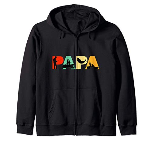 Papa pêcheur rétro, papa pêcheur fier Sweat à Capuche