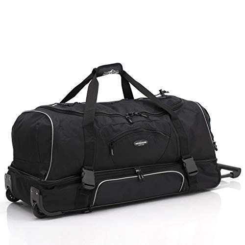 Travelers Club Adventure Upright Rolling Duffel Bag, Black, 36 Inch 119.0L