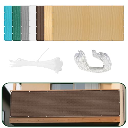 Voile d'ombrage rectangulaire 170x300 cm marron avec cordes