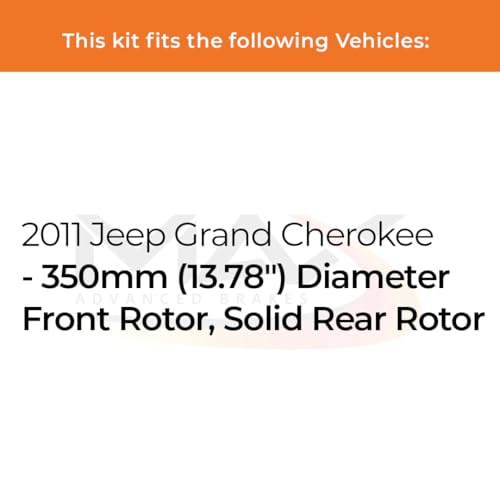 Image of Max Advanced Brakes Front & Rear Brake Kit Compatible With 2011 Jeep Grand Cherokee w /13.78 inch Fr Rotor Solid Rear Rotor Replacement Premium OE Disc Brake Rotors and Ceramic Brake Pads