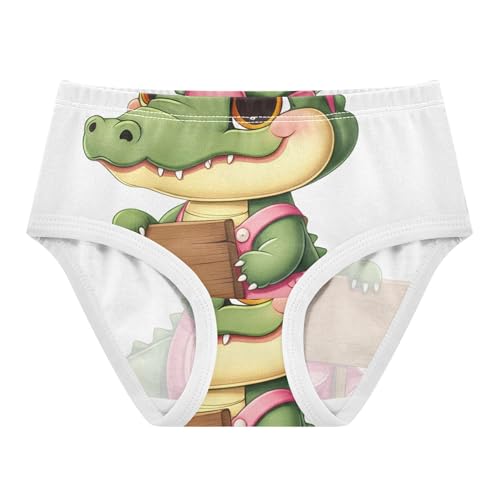 Cute Cartoon Alligator Funny Cute Panties Girl Toddlers Underwear Floral Cotton Colorful Briefs Kids Undies 2t