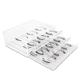 Golden Empire New Clear Acrylic False Eyelash Organizer 18 Pairs Set of 3 Layers (1 Box) Durable Makeup Box