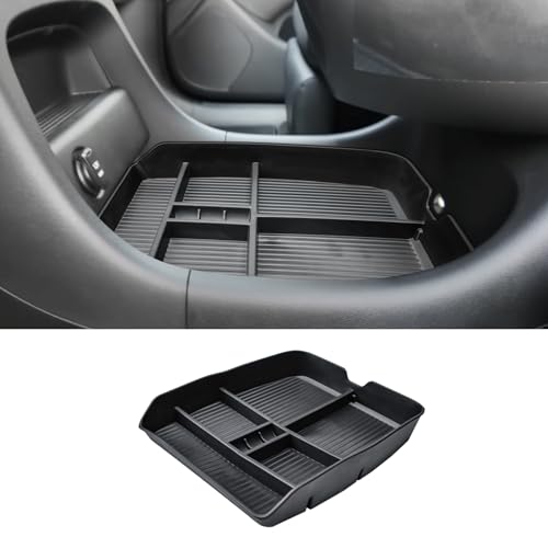 X-TKER 2026 Palisade Lower Center Console Organizer Tray Compatible with Hyundai Palisade 2026 Accessories Custom-Fit TPE Under Console Insert Storage Pallet Compartments with Textured Surface