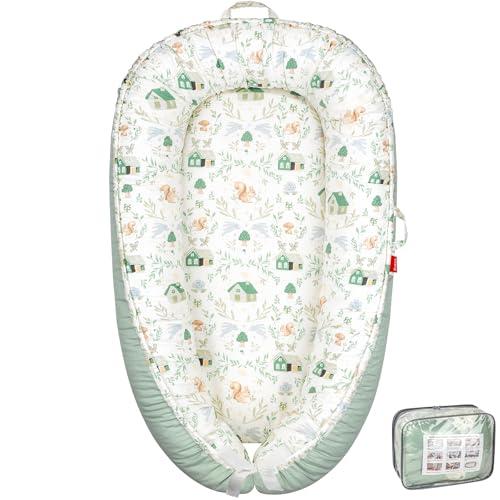 Image of BUTOA Baby Lounger - Breathable & Soft Baby Nest, Portable and Lightweight Tummy Time Lounger for Home and Travel, Ideal Newborn Babies Essentials Baby Shower Gifts