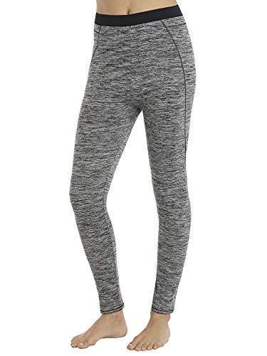 Cuddl Duds ClimateRight Plush Warmth Legging Black Grey Space Dye (M, Grey Space Dye)