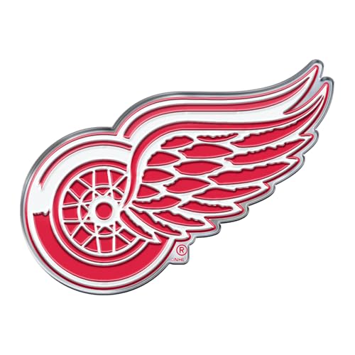 FANMATS 60486 - NHL - Detroit Red Wings Embossed Color Emblem | Red Wing Primary Logo