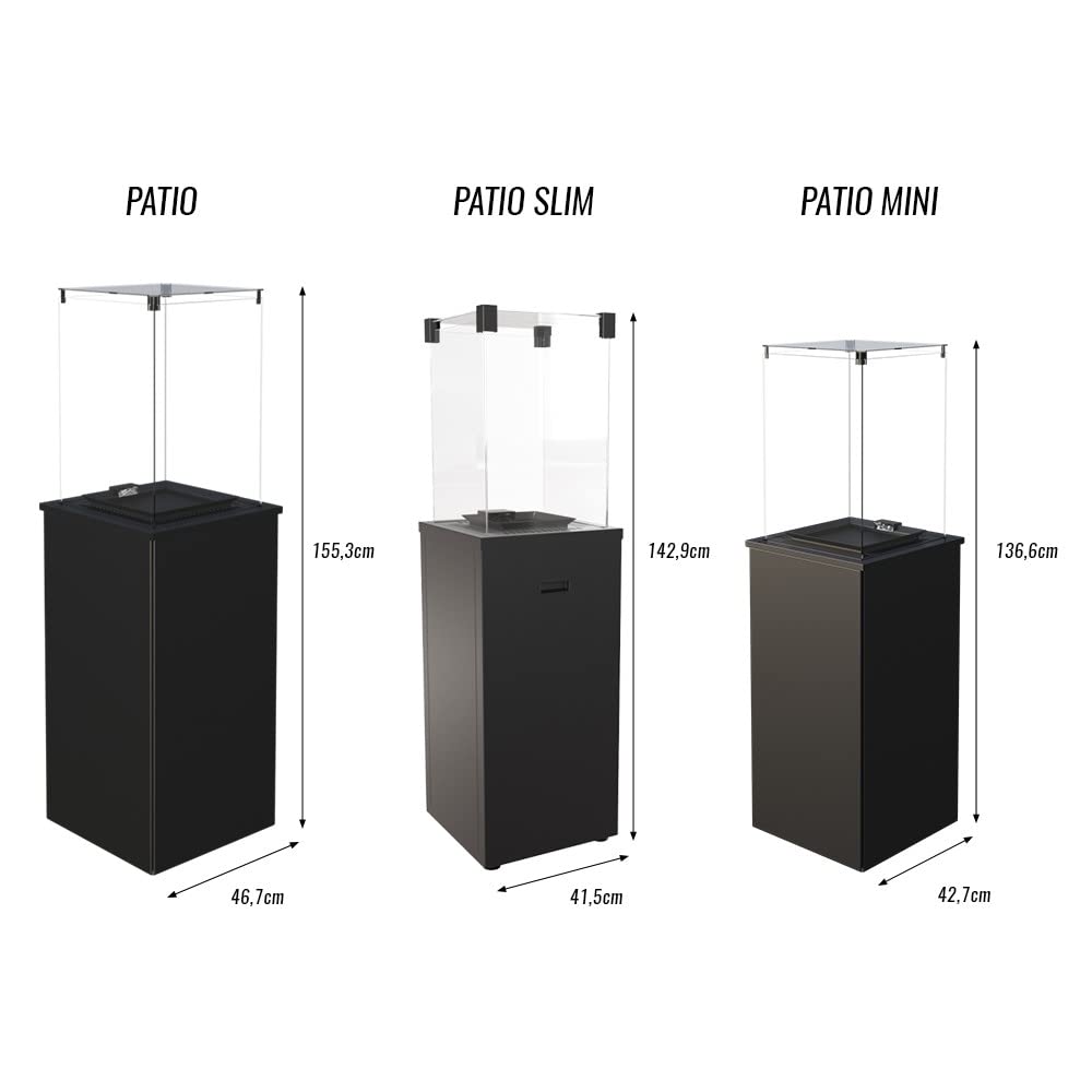 KRATKI Stufa da terrazza a gas G30/ 136,6 x 44,2 cm Ecodesign 37mbar 8,2 kW | Patio Esterno Moderna Stufa a Gas 8,2 kW con Ruote per Giardino Terrazza 136,6 x 44,2 cm Propano G30/37mbar Alimentazione