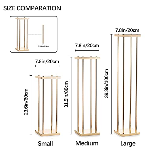 Vincidern 4Pcs Wedding Flower Stand Centerpieces For Tables, Gold Flower Stand For Party Decorations, Metal Flower Vases For Wedding Table Centerpieces (23.6 In Tall) #TOP3