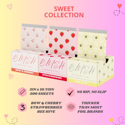 Blush Foils, Cute Hair Foils (Sweet Collection), Hairstylist Foils for Highlighting and Balayage, Quality Hair Foil for Coloring, 5"x10.75", 1500 Aluminum Pop Up Foils for Hair Salon, Cute Pop Up Foil — view 2