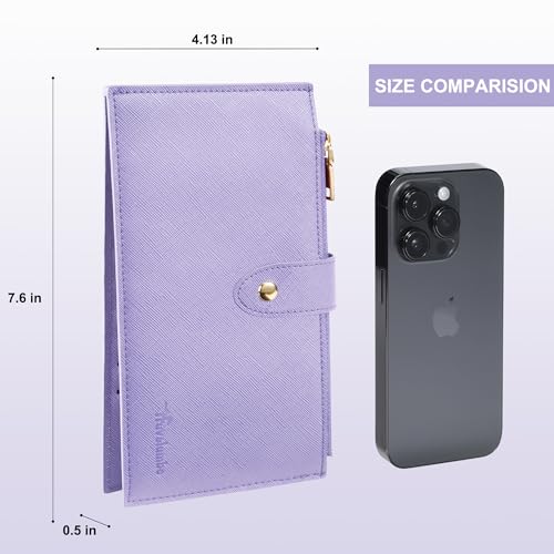 Image of Travelambo RFID Wallet Women Large Size Bifold Multi Card Wallet Case with Zipper Pocke Credit Card Holder for Women